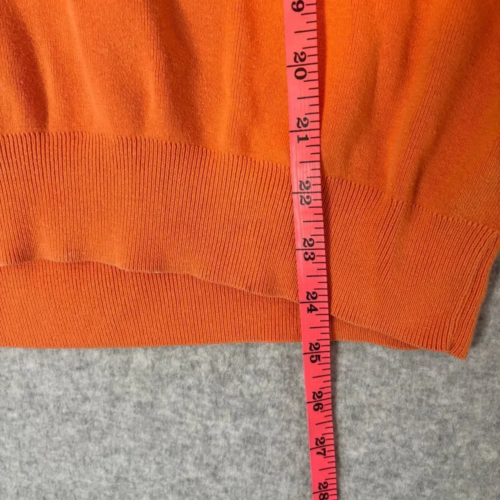 Vintage Polo Ralph‎ Lauren Men's Orange Pullover Sweater Large Cotton Y2K Preppy